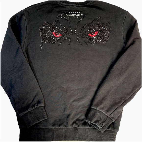 Avenue George V Paris Wicked Panda Rhinestone Long Sleeve Sweatshirt Men’s XL - Picture 6 of 6